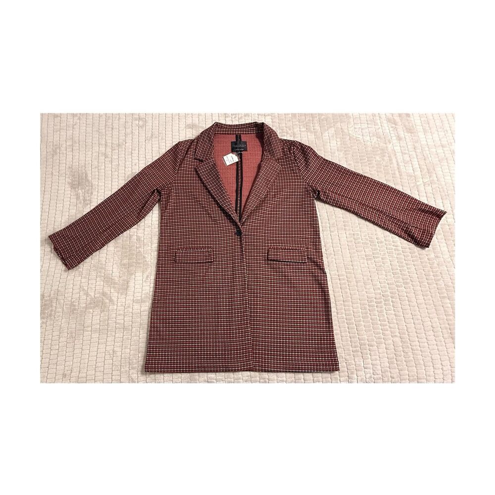 Sanctuary Crafted & Tailored Women’s XL Houndstooth Long Blazer Jacket NWT